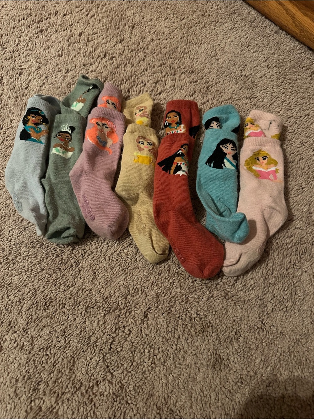 Girls' Assorted Princess Crew Socks - Multi Color
